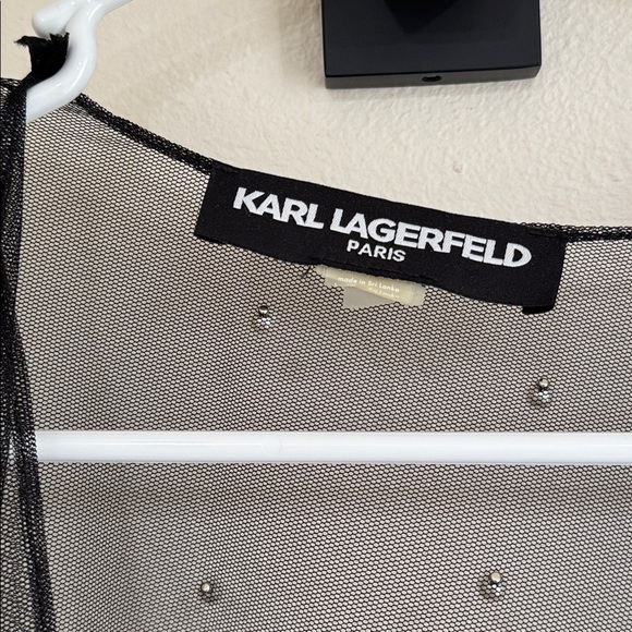 Karl Lagerfeld Black Sheer Beaded Wrap - Picture 2 of 6
